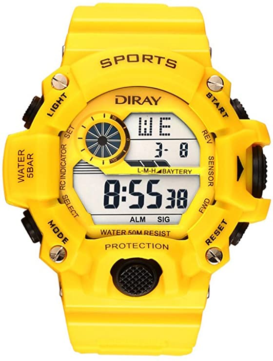 Multifunction 50M Waterproof Watch Casual Digital Watch Mens Sports Chronograph Watch   Watch Box