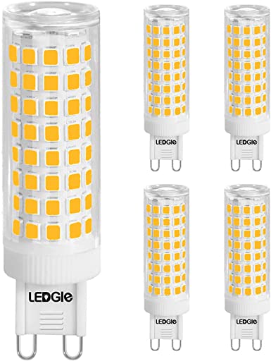 G9 LED Light Bulb 5Pcs, 10W(100W Halogen Equivalent), 100LEDs 900LM Warm White Light, Ceramic G9 Bi Pin Base Bulbs for Ceiling Light and Home Lighting, No Flicker, Non-dimmable