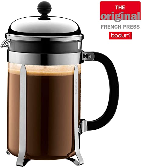Bodum Chambord French Press Coffee Maker, 12 Espresso Cup, 51oz, Chrome