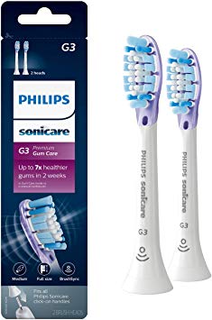 Genuine Philips Sonicare Premium Gum Care replacement toothbrush heads, HX9052/65, BrushSync technology, White 2-pk