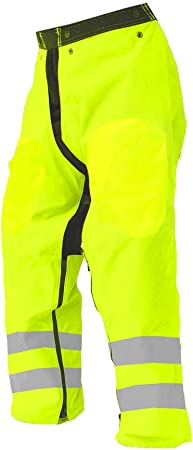 Forester Chainsaw Safety Chaps - Full Wrap Zipper - Safety Green (Regular (37") Fits Most 5'4" to 6' Tall)