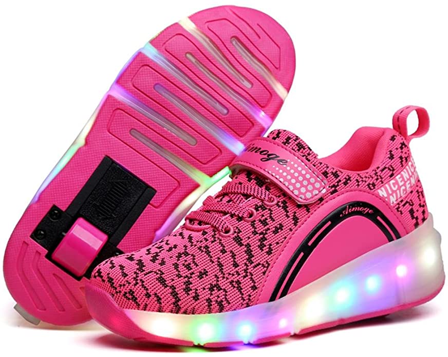 Ufatansy Uforme Kids Adults LED Shoes Light up Wheels Roller Skates Flashing Fashion Sneakers for Unisex