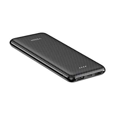 VEGER W1059 Slim Body 10000 mAh Li-Polymer Portable Power Bank (Black)