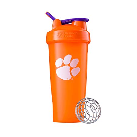 BlenderBottle Collegiate Classic 28-Ounce Shaker Bottle, Clemson University Tigers - Orange/Orange