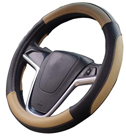 Mayco Bell Car Steering Wheel Cover 15 inch Comfort Durability Safety (Beige)