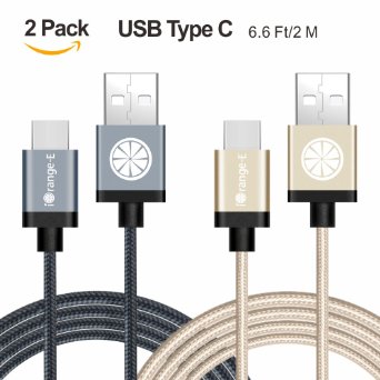 Type C iOrange-E8482 2 Pack 66 Ft 2M Braided Cable for OnePlus 2 Nexus 5X 6P New Macbook 12 inch Lumia 950 ChromeBook Pixel Nokia N1 Tablet Asus Zen AiO and More Black and Gold
