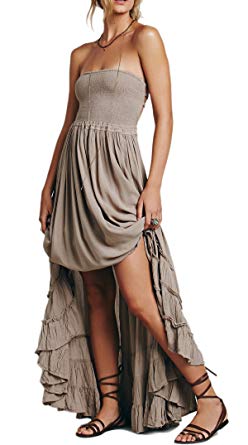 R.Vivimos Womens Summer Cotton Sexy Blackless Long Dresses