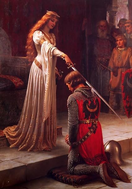 LAMINATED 24x34 inches Poster: Accolade Knight Middle Ages Award Edmund Blair Leighton Painting