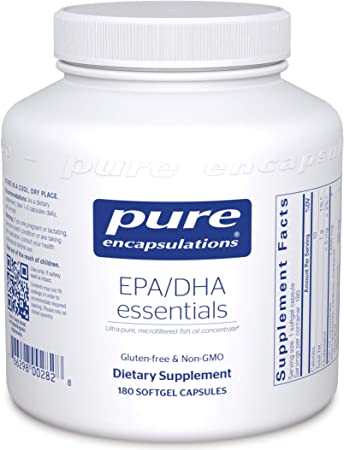 Pure Encapsulations - EPA/DHA Essentials - Ultra-Pure, Molecularly Distilled Fish Oil Concentrate - 180 Softgel Capsules