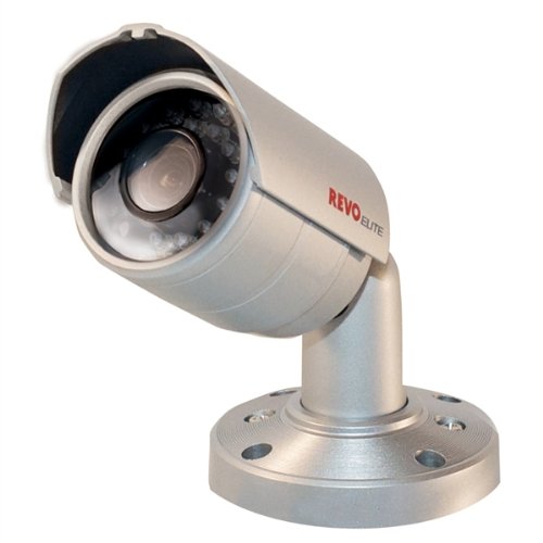 REVO America Indoor/Outdoor Bullet Surveillance Camera - 600 TVL Resolution, Day/Night Mode, 24 IR LED, 3.6mm Fixed Lens