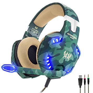New Version Led Light Headset,eTopxizu EACH G2600 Comfortable LED 3.5mm Stereo Gaming LED Lighting Over-Ear Noise Cancelling Headphone Headset Headband with Mic & Volume Control for PC Computer Game