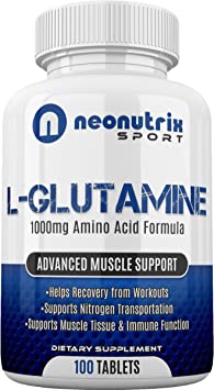 L-Glutamine 1000mg Amino Acid Capsules Post Workout Recovery Supplement for Immune, Digestive & Gut Support Nitrogen Transporter for Muscle Recover & Endurance for Men and Women by Neonutrix Sport