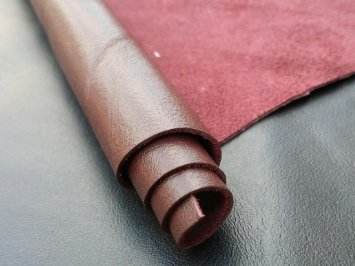 LEATHER HIDES - COW SKINS VARIOUS COLORS & SIZES (12 X 24 Inches 2 Square Foot, Burgundy)