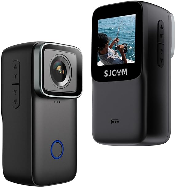 SJCAM C200 Action Camera 4K - Portable Waterproof Camera, 40M Underwater Camera, Face Recognition, 6-Axis Gyro Stabilization, 154°FOV Zoom Lens, 1.28" Rear Screen, Metal-Body, Helmet Kits