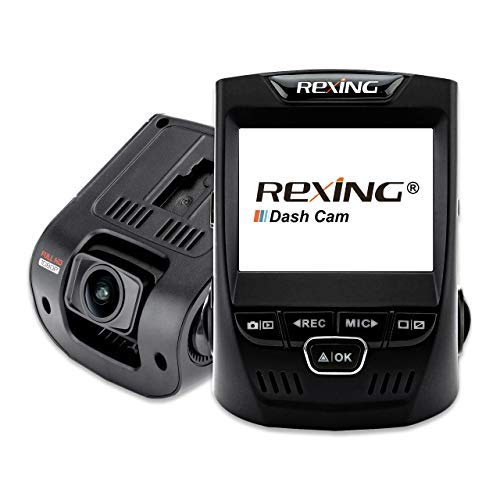 REXING V1 Car Dash Cam 2.4" LCD FHD 1080p 170 Degree Wide Angle Dashboard Camera Recorder with Sony Exmor Video Sensor, G-Sensor, WDR, Loop Recording