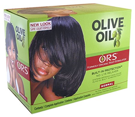 Organic Root Stimulator Olive Oil Relaxer (Normal) (3-Pack) with Free Nail File