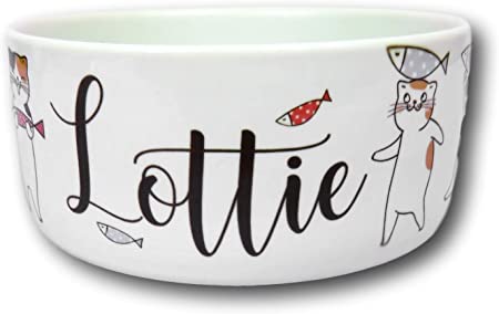 Personalised Cat Bowl | Cat New cat present | kitten bowl | pet bowl small animal bowl | Ceramic pet bowl | Pet Accessories (Small Bowl)