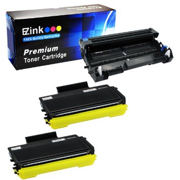 E-Z Ink TM Compatible Toner Cartridge and Drum Unit Replacement For Brother TN580 TN650 TN550 TN620 High Yield DR520 DR620 2 Black Toners and 1 Drum