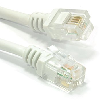 kenable ADSL 2  High Speed Broadband Modem Cable RJ11 to RJ11 2m (~6 feet) WHITE