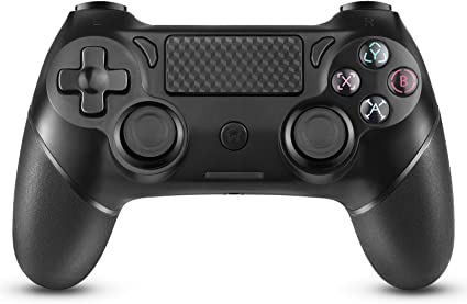 JAMSWALL PS4 Controller Dualshock 4 Wireless Black for PS4 / Pro/Slim/PC Windows, Touch Panel Gamepad ​with Six-Axis Joystick, Non-Slip Handle and LED Indicator