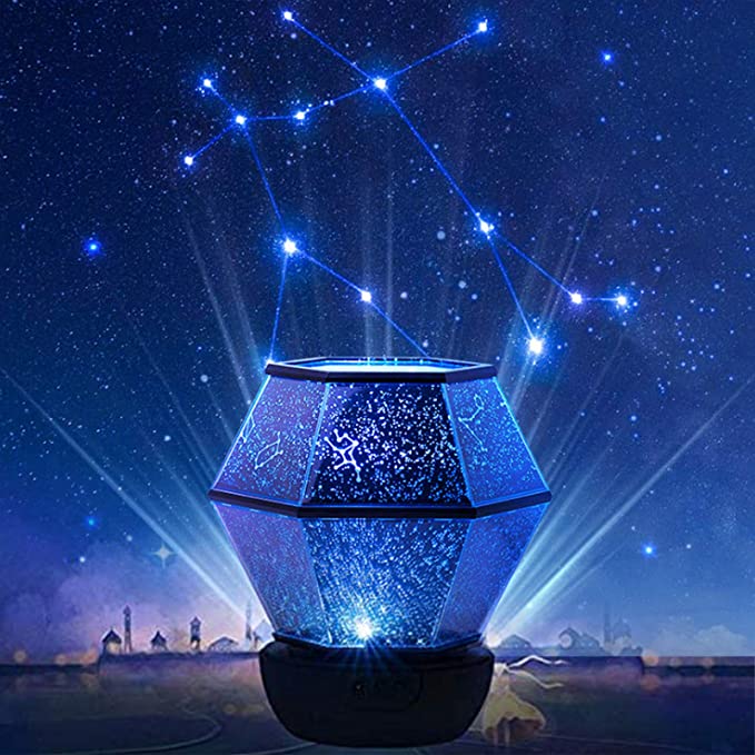 Star Night Lights for Kids - Star Projector with USB Cable, 360°Rotating Planet Night Lighting Lamps Sky Galaxy Constellation Projection for Baby Bedrooms - 5 Sets of Film