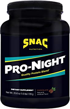 SNAC Pro-Night Quality Protein Blend for Nighttime Muscle Recovery, Chocolate