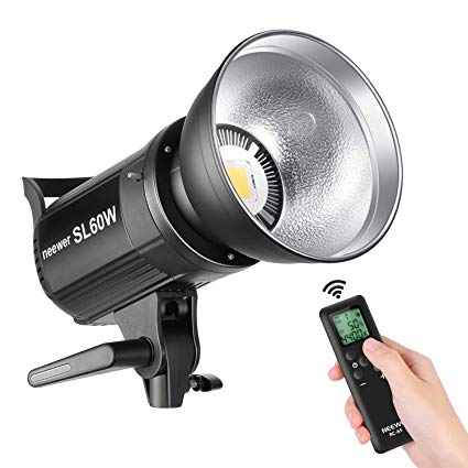 Neewer SL-60W LED Video Light White 5600K Version, 60W CRI 95 , TLCI 90  with Remote Control and Reflector, Continuous Lighting Bowens Mount for Video Recording, Children Photography, Outdoor Shooting