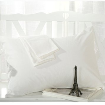 YAROO Pillowcase, Genuine Egyptian Cotton 300 Thread Count Standard 2-Piece Pillow case Set,Solid,white-Standard.