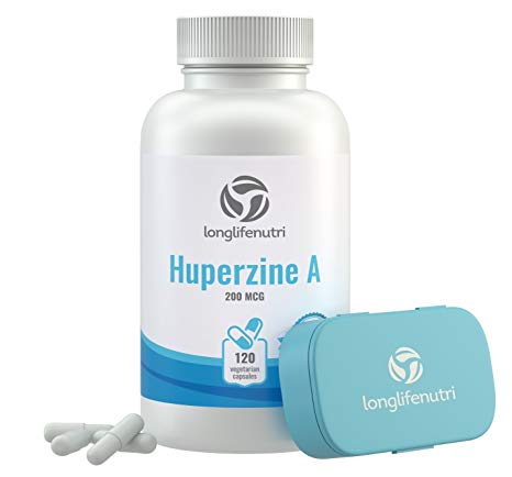 Huperzine A 200 Mcg - 120 Vegetarian Capsules | Made in USA | Powerful Nootropic Brain Complex | Cognitive Function Enhancer Supplement | Memory Focus Clarity Mental Booster | 200mcg Pure Powder Pill