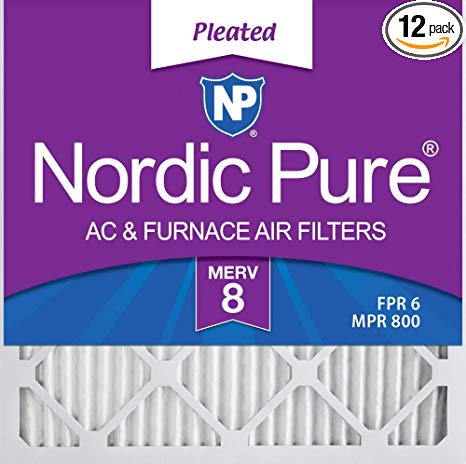 14x14x1 Pleated MERV 8 Air Filters 12 Pack