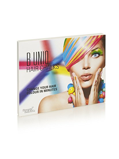 B Uniq Non-Toxic Temporary Hair Chalks Set - Great For Dress Up, Performance Costumes and Create A Funky Look  for Children and Teens. Bundle Includes 24 Non Toxic Temporary Hair Chalks