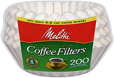 Melitta Basket Coffee Filters, Jr. White,, 200 Count
