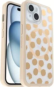 OtterBox iPhone 15, iPhone 14, and iPhone 13 (ONLY) Symmetry Series  Case - Clear/Gold, Snaps to MagSafe, Ultra-Sleek, Raised Edges Protect Camera & Screen - Non-Retail Packaging