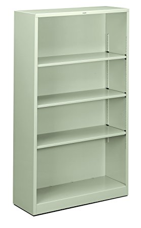 HON Metal Bookcase  - Bookcase with  Two Shelves,  34-1/2w x 12-5/8d x 59h, Light Gray  (HHS60ABC)