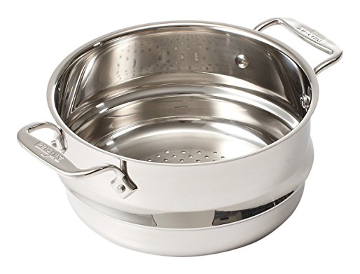 All-Clad 4703-ST-2 Stainless Steel Dishwasher Safe 3-Quart Universal Steamer with 2 Loops / Cookware, Silver