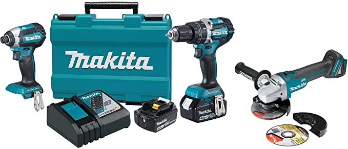 Makita XT269M 18V LXT Lithium-Ion Brushless Cordless 2-Pc. Combo Kit (4.0Ah) with XAG04Z 18V LXT Lithium-Ion Brushless Cordless 4-1/2” / 5" Cut-Off/Angle Grinder