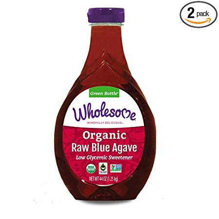 Wholesome Organic Raw Blue Agave Nectar, Syrup, Low Glycemic Sweetener, Non GMO, 23.5 oz (Pack of 2)