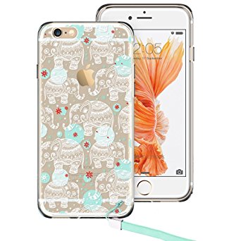 ESR iPhone 6S Case ESR iPhone 6/6S Case Hybrid Shock Absorbing TPU Bumper Scratch Resistant Hard Back Cover Clear with Design Protective Cover for iPhone 6S/6 – Hindi Elephant