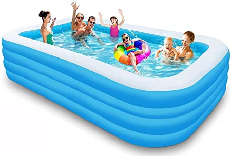 Swimming Pool for Kids and Adults - Above Ground Pool 120"x72"x28" Inflatable Kiddie Pools with Air Pump Pools for Adults,Inflatable Swimming Pool Kids Pools for Backyard,Blow up Pool