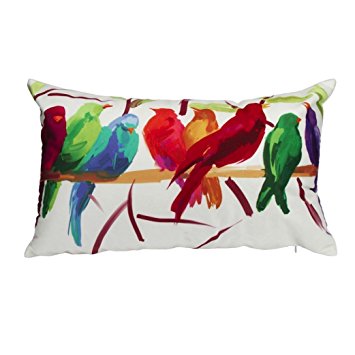 Highpot Super Soft Material Abstract Colored Bird Print Rectangle Throw Pillow Case Decorative Cushion Pillow Cover