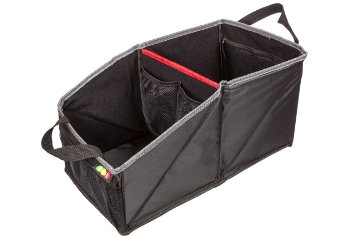 Car Seat Organizer - Neatly Organizes Kids & Adults in Your Car - Premium Quality Backseat Storage with Front & Inside Pockets - 4 Drink Holders - Rigid Card Inserts Allow Easy Fold Flat Storage