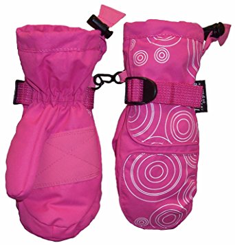N'Ice Caps Girls Thinsulate and Waterproof Circle Scroll Print Snow Mittens