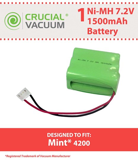 1 Mint 4200 Battery; Fits Mint Automatic Floor Cleaner 4000 series; Designed & Engineered by Crucial Vacuum