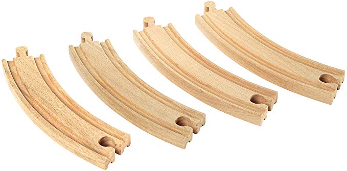 BRIO World - 33342 Large Curved Tracks | 4 Piece Toy Train Accessory for Kids Ages 3 and Up