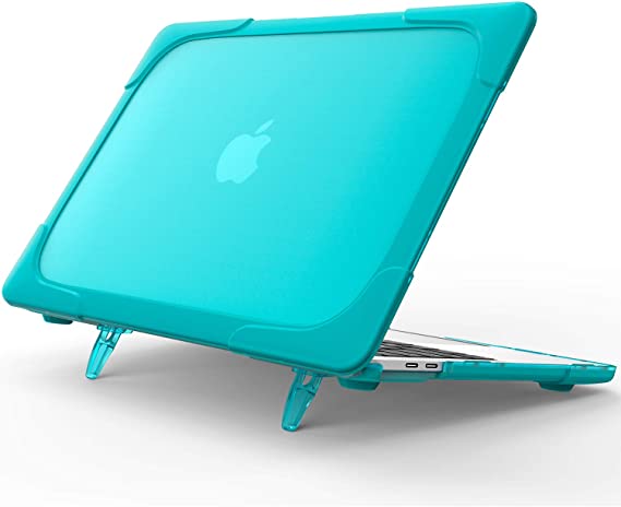 BATYUE MacBook Pro 13 Inch Case 2020 Release A2338 M1/A2289/ A2251, [Heavy Duty] [Fold Kickstand] Slim Hard Shell Protective Cover for Apple MacBook Pro 13 Retina with Touch ID(Light Blue)