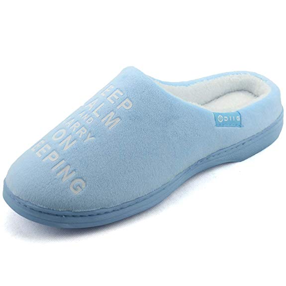 Women's Memory Foam Slippers Comfort Fuzzy Plush/Coral Fleece Lined Pink/Grey/Black House Shoes with Anti-Skid Sole, Indoor&Outdoor