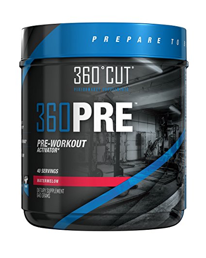 360CUT 360PRE, Great Tasting Pre-Workout Activator for Optimal Muscle Fullness and Pumps, Watermelon, 40 servings (640 Grams )