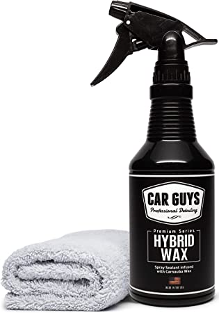 CarGuys Hybrid Wax Sealant - Most Advanced Top Coat Polish and Sealer on The Market - Infused with Liquid Carnauba for a Deep Hydrophobic Shine on All Types of Surfaces - 18 Ounce Kit