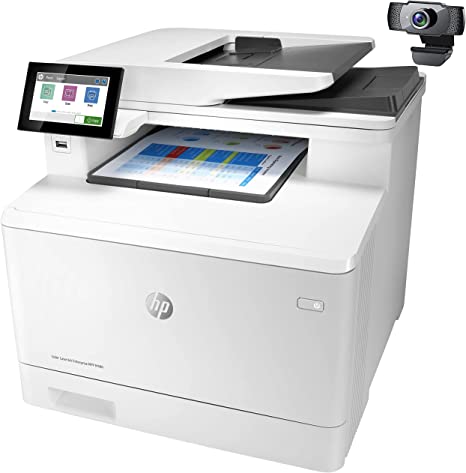 HP Laserjet Enterprise MFP M480f All-in-One Wired Ethernet Color Laser Printer - Print Scan Copy Fax - 4.3" Touchscreen, 29 ppm, 2GB Memory, Auto Duplex Printing, 50-Sheet ADF, Cbmou External Webcam