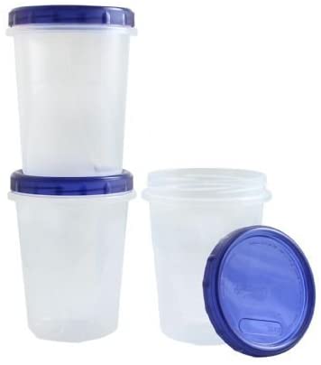 Clear Plastic Food And Storage Containers 32 oz With Screw-On Lids 3 Pack, Great Quality